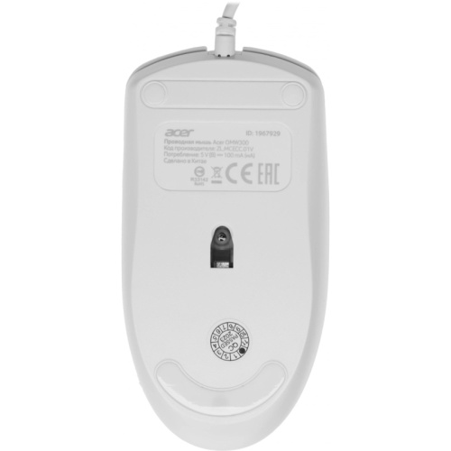 ZL.MCECC.01V Мышь Acer OMW300 белый оптическая 1200dpi USB 3but (ZL.MCECC.01V) фото 9