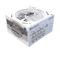 0R30B00042 Блоки питания/ Power Supply Raijintek AMPERE II 1000, 1000W 80+ Platinum (ATX, 3.1, PCIe 5.1, Full-modular, 1x24(20+4)pin, 2x4+4-pin CPU, 3x6+2-pin PCIe, 1x12V(2x6), 10xSATA3, 5xMolex, Active, 120x120mm, 150x140x86mm, APFC, white)