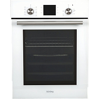 OKB7951CMW Встраиваемый духовой шкаф Korting/ Crystal, 59.6 х 45 x 55 см, 9 режимов нагрева, сенсорное электронное управление TouchControl, LED дисплей Cold White белого цвета, утапливаемые переключатели, телескопические направляющие на 1-м уровне, белое