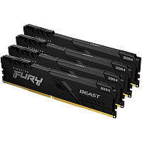 KF436C18BBK4/128 Память оперативная/ Kingston 128GB 3600MT/s DDR4 CL18 DIMM (Kit of 4) FURY Beast Black