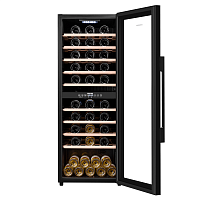 Винный шкаф MAUNFELD/ Винный шкаф MAUNFELD MFWC-201D77, ВхШхГ 1285х480х575 мм, 77 бутылок, от 5 ° C до 22 ° C, отдельностоящий, полезный объем 193 л, электронный термостат, индикация температуры, диапазон влажности 50-80%, вентилятор для распределения тем