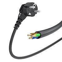 GCR-55328 GCR PRO Кабель питания DIY черный, 7.0m, евровилка угловая Schuko - без разъема, 3*0,5mm, медь