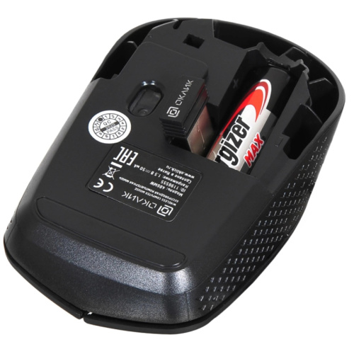 1196555 Мышь Oklick 486MW черный оптическая 1600dpi беспров. USB для ноутбука 3but (1196555) фото 2