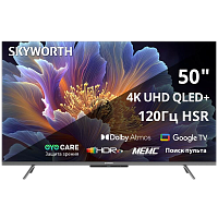 50Q66H 50", Ultra HD, QLED, 300Nit, Google TV, DVB-T2/C/S2, 2.0 ch Sound 10W*2 Dolby Atmos, 120Hz, 3 HDMI, 2 USB, Digital Audio Output, LAN, Composite output, CI, Выход для наушников, 2 Pole, 2025