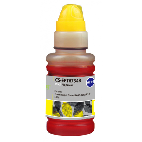 -/ Чернила Cactus CS-EPT6734B T6734 желтый 100мл для Epson L800/L810/L850/L1800 фото 2