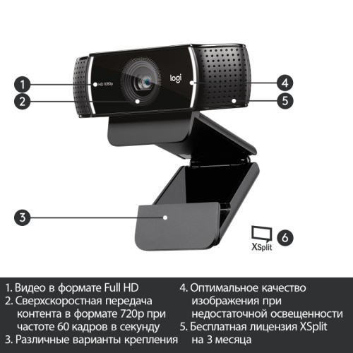 960-001089 Веб-камера/ Logitech C922 Pro Stream Webcam фото 5