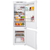 FB177NFFW Холодильник встраиваемый HOMSair/ Холодильник встраиваемый HOMSair FB177NFFW, ВхШхГ 1775х540х540 мм, NoFrost, полезный объем холодильной камеры 190 л, полезный объем морозильной камеры 56 л, дисплей, электронное управление, LED освещение, звуков