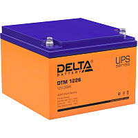 DTM1226 Батарея DELTA серия DTM, DTM 1226, напряжение 12В, емкость 26Ач (разряд 20 часов), макс. ток разряда (5 сек.) 300А, макс. ток заряда 7.8А, свинцово-кислотная типа AGM, клеммы под болт М5, ДxШxВ 166х175х125мм., вес 9кг., срок службы 6 лет./ Battery