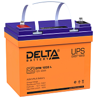 DTM1233L Батарея DELTA серия DTM L, DTM 1233 L, напряжение 12В, емкость 33Ач (разряд 10 часов), макс. ток разряда (5 сек.) 330А, макс. ток заряда 9.9А, свинцово-кислотная типа AGM, клеммы под болт М6, ДxШxВ 195х130х155мм., вес 10.1кг., срок службы 10-12 л