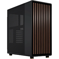FD-C-NOR1C-01 Корпус без блока питания/ Case Fractal Design North, Midi-Tower, 2x140mm, 2xUSB-A 3.2 + 1xUSB 3.2 Type-C ATX, mATX, mITX Wood panel, Charcoal Black