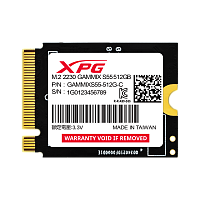 SGAMMIXS55-512G-C Твердотельный накопитель/ ADATA SSD GAMMIX S55, 512GB, M.2(22x30mm), NVMe, PCIe 4.0 x4, 3D NAND, R/W 5000/3000MB/s, IOPs -/-, TBW 230, DWPD 0.2 (5 лет)