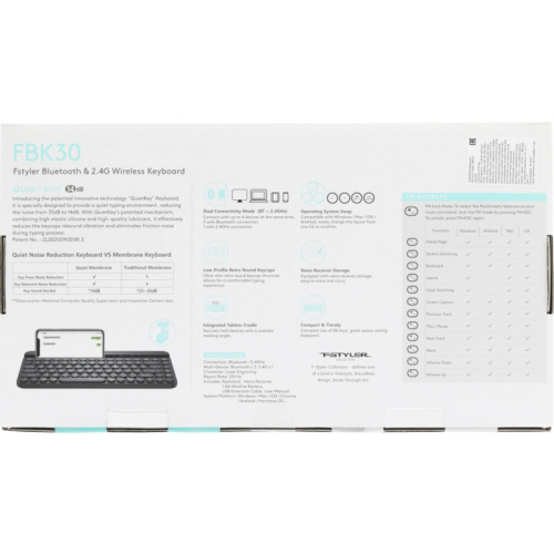 FBK30BLACK Клавиатура A4Tech Fstyler FBK30 черный USB беспроводная BT/Radio slim Multimedia (FBK30 BLACK) фото 12 FBK30BLACK Клавиатура A4Tech Fstyler FBK30 черный USB беспроводная BT/Radio slim Multimedia (FBK30 BLACK) фото 12