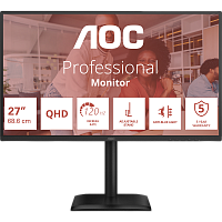 Q27E4U AOC Q27E4U 27 16:9 IPS 2560x1440 120Hz 4ms 350cd 1xHDMI 1xDP 4xUSB 3.2 2Wx2 HAS 150mm Internal Black 100x100