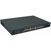 SW-8244/L(400W) Коммутатор/ OSNOVO Управляемый L2 PoE коммутатор Gigabit Ethernet на 24 RJ45 PoE + 4 x GE Combo Uplink, до 30W на порт, суммарно до 400W