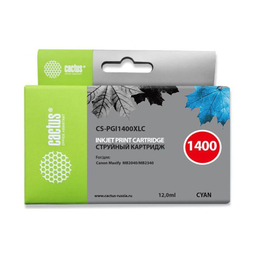 CS-PGI1400XLC -/ Картридж струйный Cactus CS-PGI1400XLC синий (12мл) для Canon MB2050/MB2350/MB2040/MB2340