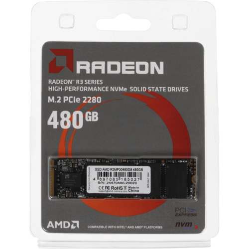 R3MP30480G8 Твердотельный накопитель AMD PCIe 3.0 x4 480GB R3MP30480G8 Radeon M.2 2280 фото 4 R3MP30480G8 Твердотельный накопитель AMD PCIe 3.0 x4 480GB R3MP30480G8 Radeon M.2 2280 фото 4