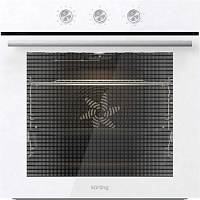 OKB3821EW Встраиваемый духовой шкаф Korting/ Духовой шкаф, 60 см, 77 л, 10 режимов, эмаль легкой очистки, очистка паром, белый цвет
