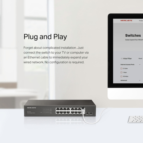MS116GS Коммутатор/ 16-Port Gigabit Desktop/Rackmount Switch фото 7 MS116GS Коммутатор/ 16-Port Gigabit Desktop/Rackmount Switch фото 7