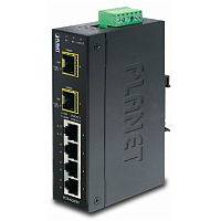 IGS-620TF коммутатор/ PLANET IP30 Industrial 4-Port 10/100/1000T + 2-Port 100/1000X SFP Gigabit Switch (-40 to 75 degree C)