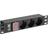 PH12-3D3-P PDU 3 розетки нем. ст. LED 1U вх. С14 10"