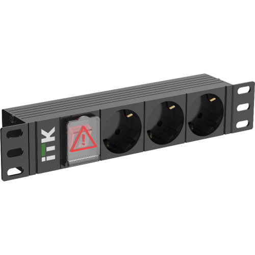 PH12-3D3-P PDU 3 розетки нем. ст. LED 1U вх. С14 10"