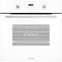 MOE6183W Встраиваемый духовой шкаф Monsher/ 60 см, 8 режимов, High-Tech, 70 л, гидролизная очистка, белый