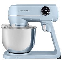 MF-423BL Миксер планетарный MAUNFELD/ Миксер планетарный, мощность 1800 Вт, объем чаши 6.5 л, 3 насадки, 10 скоростей, Крюк для теста, насадка для замешивания, венчик, крышка для чаши, цвет голубой
