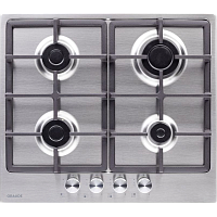 Встраиваемая варочная панель Graude/ Газ, 60 см, 4 конфорки, механическое управление, нержавеющая сталь
