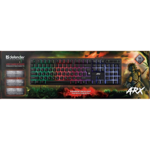 45196 Клавиатура Defender Arx GK-196L RU черный USB for gamer LED фото 15 45196 Клавиатура Defender Arx GK-196L RU черный USB for gamer LED фото 15