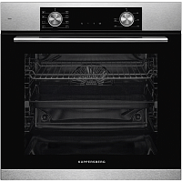 HF608BX Встраиваемый духовой шкаф Kuppersberg/ 60 см, 80 л, High-Tech, 6 режимов, паровая очистка, черный, нерж. сталь