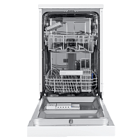 MWF08S Посудомоечная бытовая машина MAUNFELD MWF08S/ Узкая, Отдельностоящая ПММ 45см, 9 комплектов, 5 программ, электронное управление с LED индикацией, 49 дБ, A+/A/A, 1/2 загрузка, отсрочка старта 3/6/9ч, белый