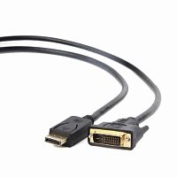 CC-DPM-DVIM-6 Кабель DisplayPort-DVI Cablexpert CC-DPM-DVIM-6, 20M/25M, 1.8м, черный, экран, пакет