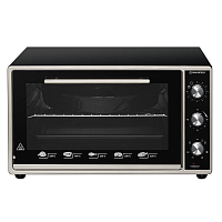 CEMOA.456.S2 Мини-печь MAUNFELD/ Электрическая мини-печь, ширина 60 см, механическое управление, 45 л,конвекция, таймер, гриль, подсветка, 50-300 градусов, 7 режимов, цвет черный + нерж. сталь