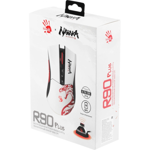 R90PLUSNARAKA Мышь A4Tech Bloody R90 Plus Naraka белый/рисунок оптическая 5000dpi беспров. USB 7but фото 16