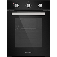 OEF451BK Шкаф духовой электрический HOMSair OEF451BK/ электрический,встраиваемый, механическое управление, 7 функций,51 л., гриль,конвекция, таймер,эмаль легкой очистки, черный