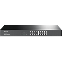 TL-SG1016 Коммутатор/ 16-port Gigabit Switch, 16 10/100/1000M RJ45 ports, 1U 19-inch rack-mountable steel case