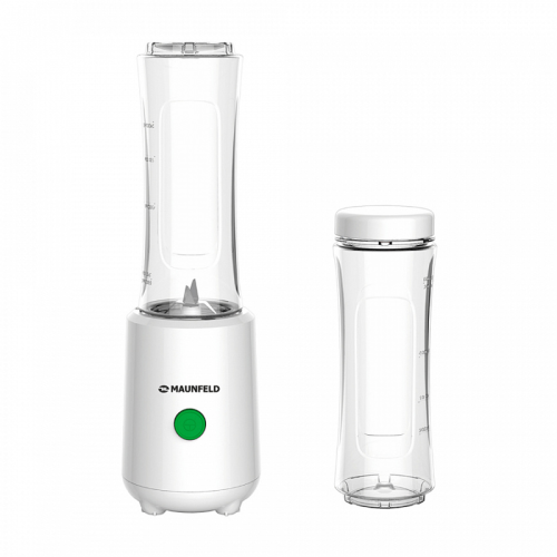 MF-132W Портативный блендер MAUNFELD/ Компактный блендер со стаканом, 300 Вт, 0.6 л, белый