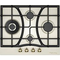 Варочная поверхность Kuppersberg/ Варочная поверхность Kuppersberg, газ, Classic, 61 см, автоматический электроподжиг, газ-контроль, SABAF конфорки, чугунные решетки, цвет бежевый, цвет фурнитуры бронзовый