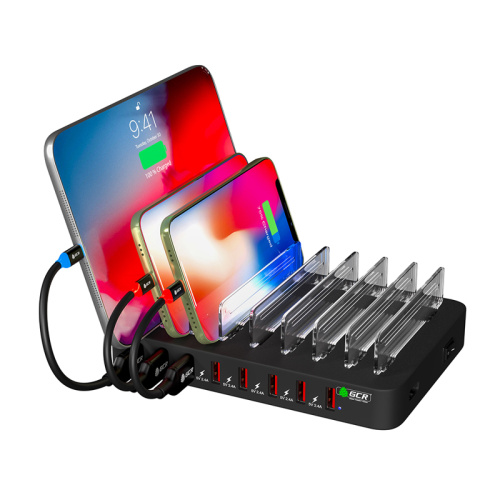 GCR-8PAUSB GCR Сетевая зарядка на 8 USB портов, черная фото 4