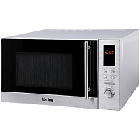 KMO823XN Микроволновая печь Korting/ 29.6х48.5х36.7 см, 23 л, 800 Вт, гриль: 1000 Вт, электронное управление, LED дисплей, 8 автопрограмм, нержавеющая сталь
